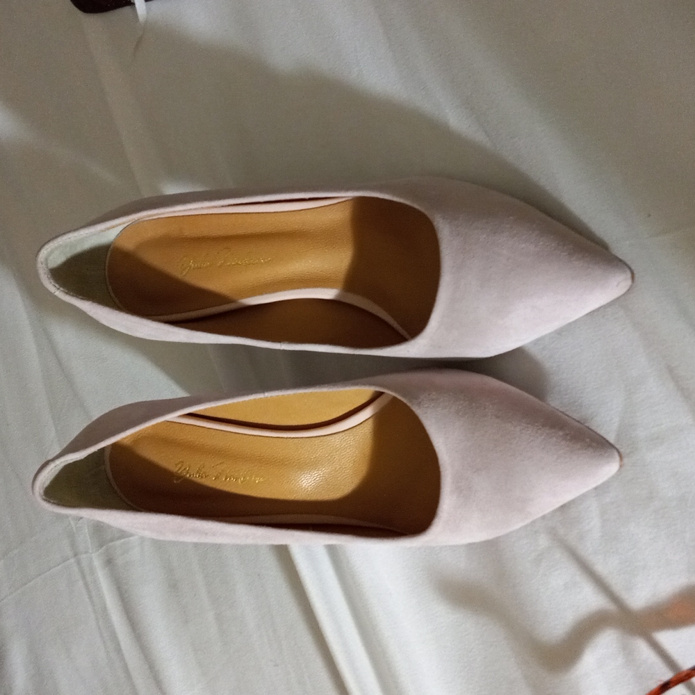 YULIA NADEEVA Pink Bridal Shoes Pumps Heels Soft Suede Sz 38 New